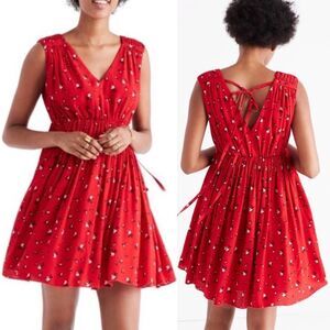 Madewell Magnolia Tie-Back sleeveless dress in Rosebud Scatter floral, size XS